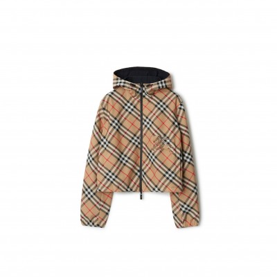 BURBERRY WENDBARE CROPPED-JACKE IN CHECK 80872291